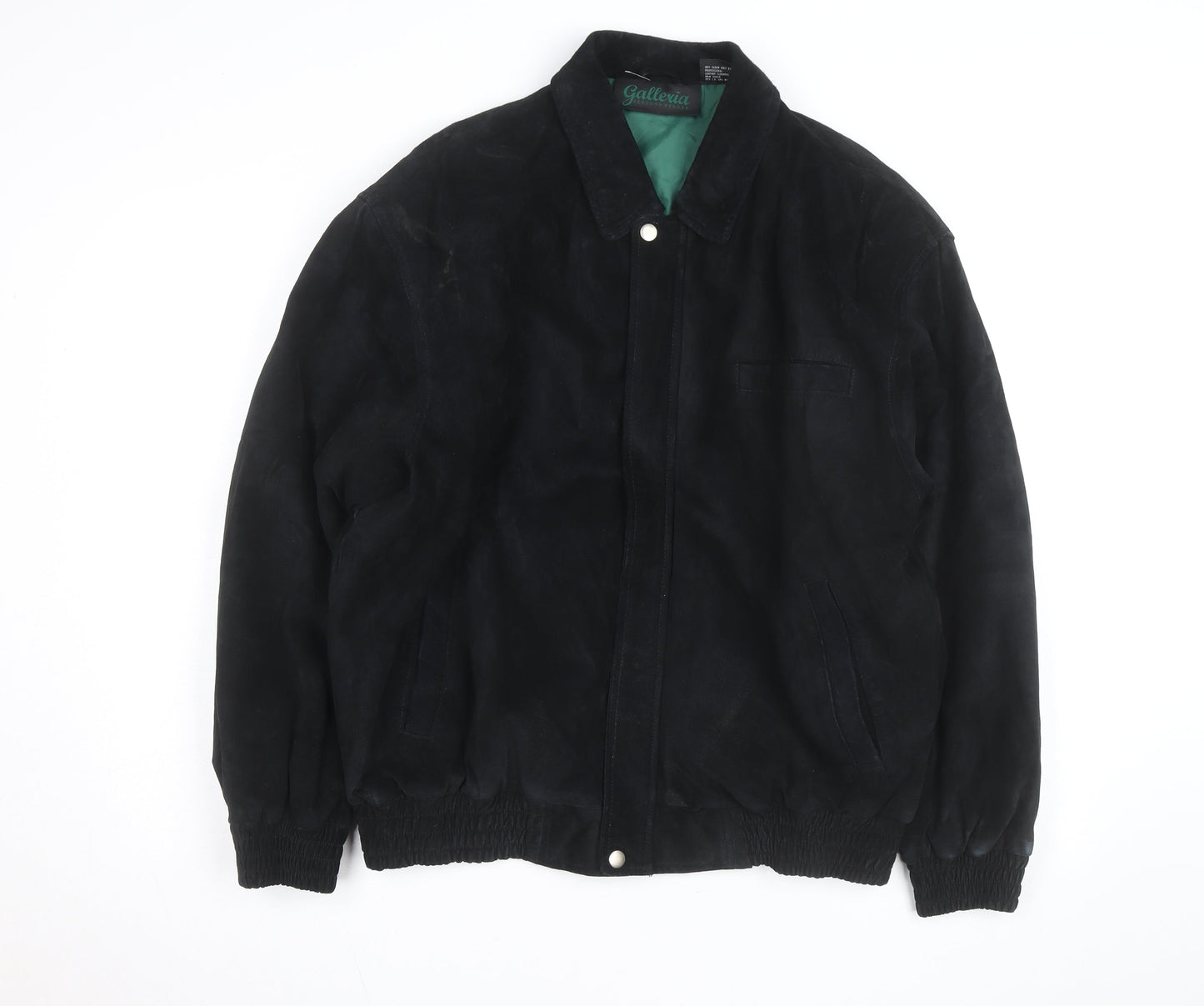 Galleria Benson & Hedges Men's Black Leather Bomber Jacket M