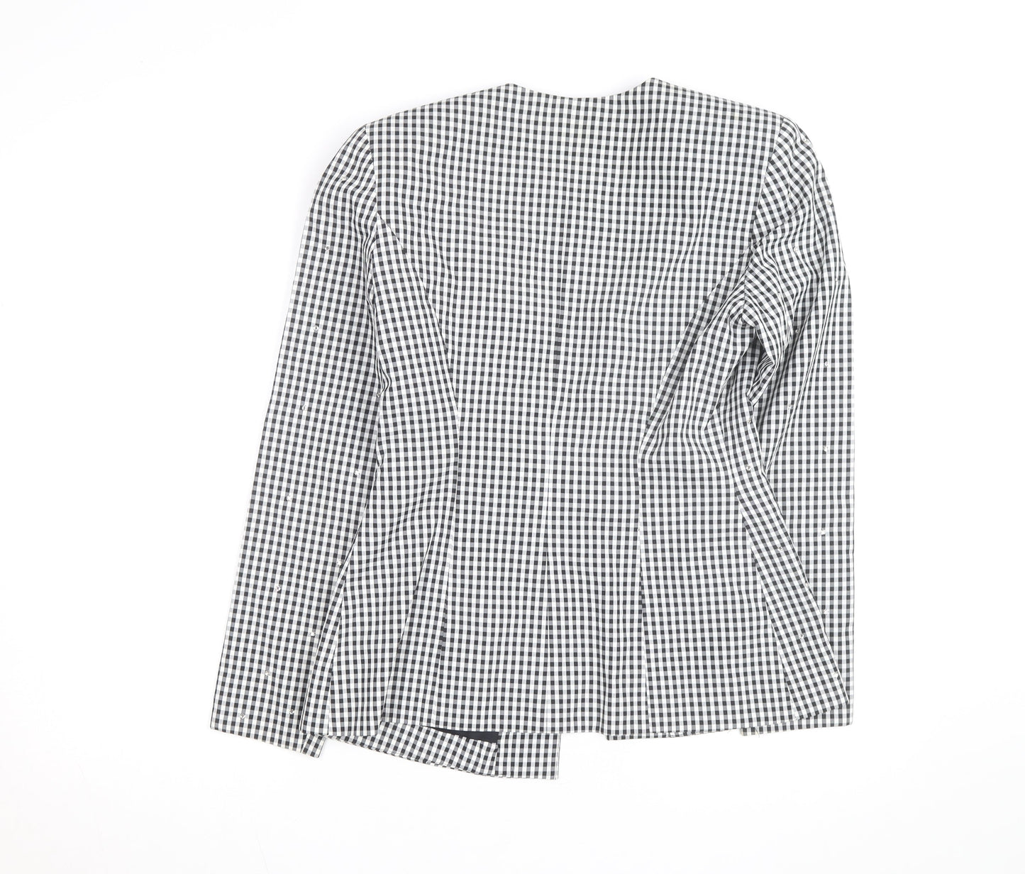 Lillie Rubin Women's Black Check Fitted Blazer Size 10 Vintage Classic
