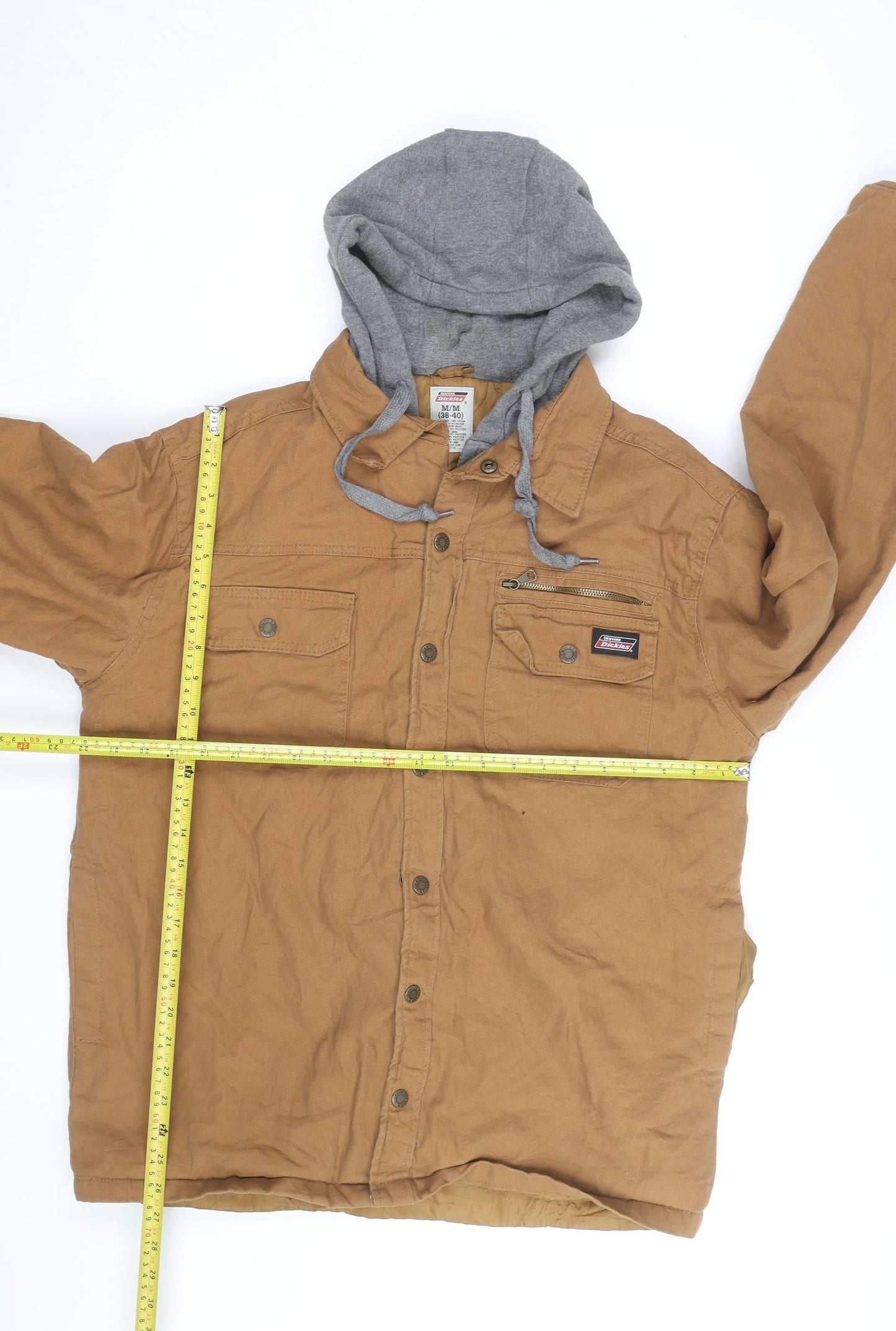Dickies Men's Brown Hooded Workwear Jacket Size M 38in Cotton Blend