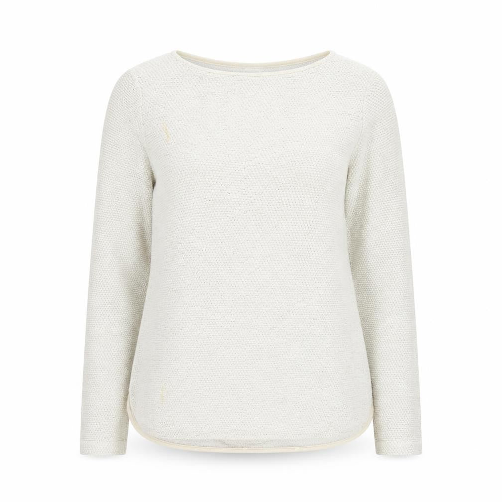 H&M Women Beige Cotton Knit Long Sleeve Pullover Top Size 12