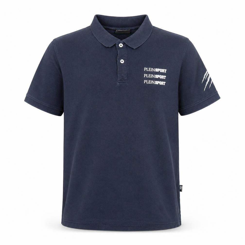Plein Sport Men's Navy Blue Polo Shirt Size 2XL Cotton Classic Fit