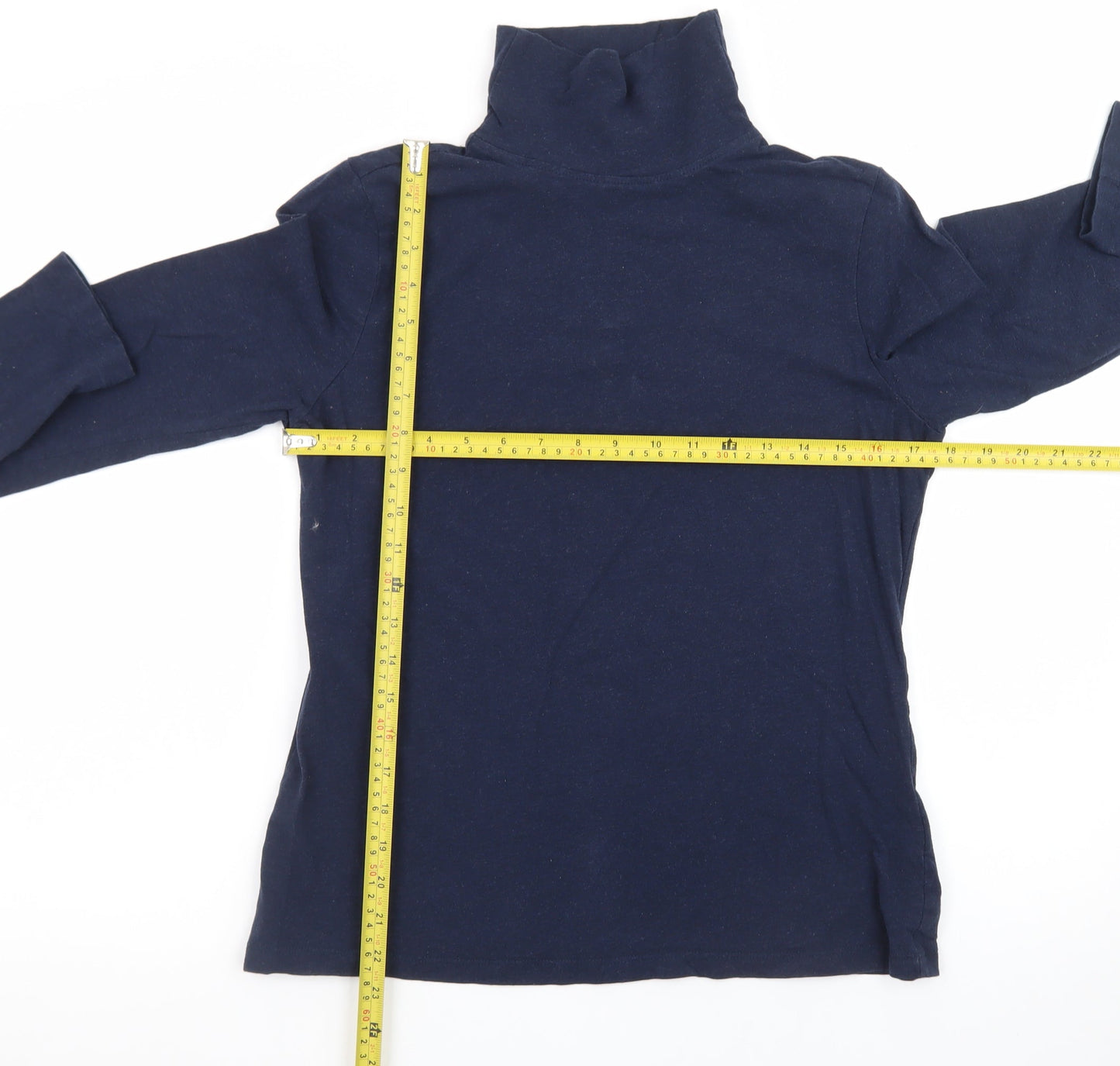 Seasalt Cornwall Women’s Blue Organic Cotton Roll Neck Top UK 12