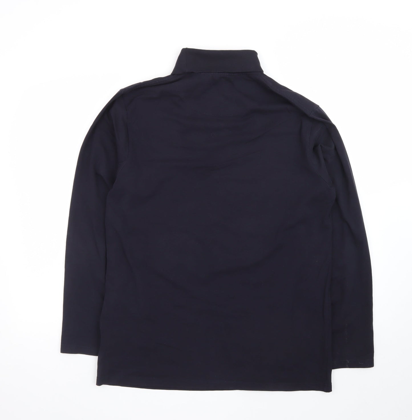Henbury Men's Black Roll Neck Long Sleeve Cotton T-Shirt M
