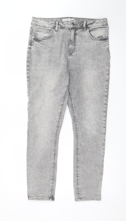 Primark Women’s Grey Skinny Stretch Denim Jeans Size 14