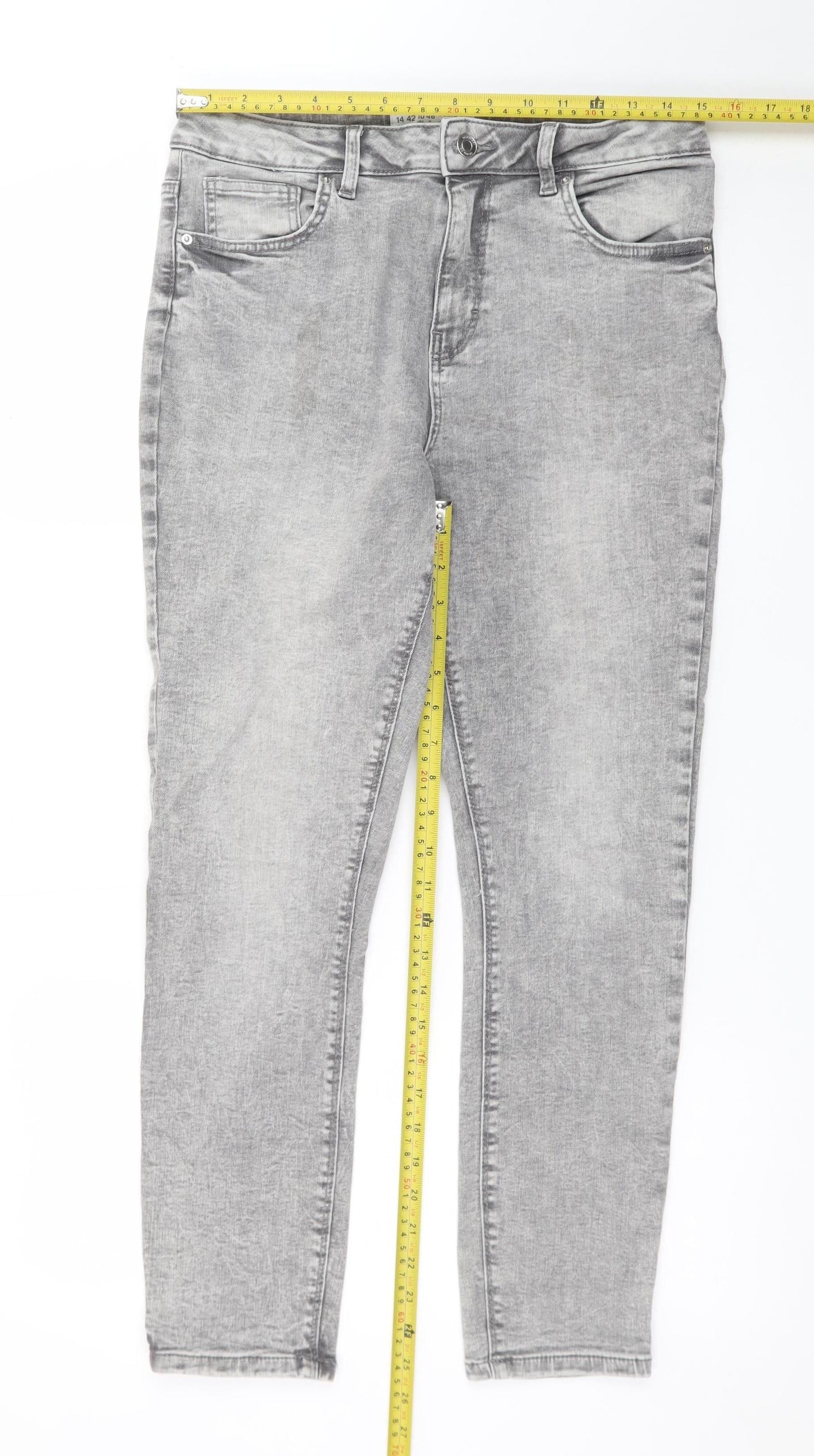 Primark Women’s Grey Skinny Stretch Denim Jeans Size 14