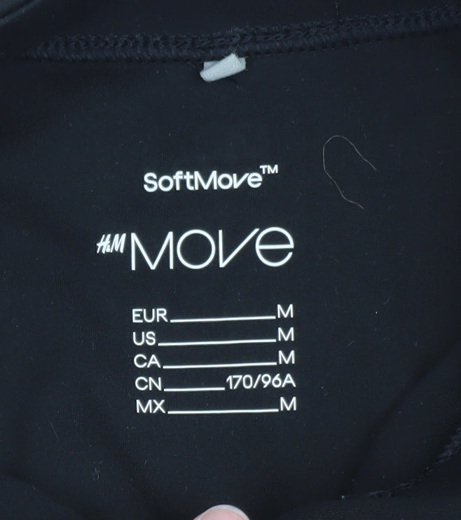 H&M Move Womens Black Slim Fit Lightweight Zip Jacket Size M