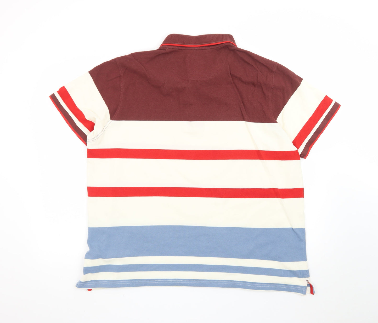 Weird Fish Men's Multicoloured 2XL Striped Cotton Polo Shirt