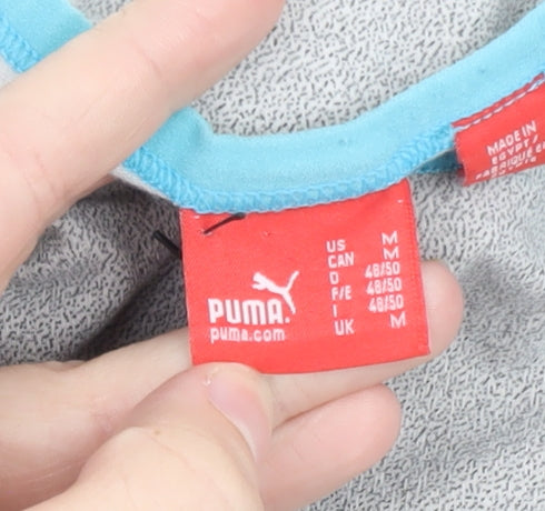 Puma Men's Grey Short Sleeve Crew Neck Logo T-Shirt Size M