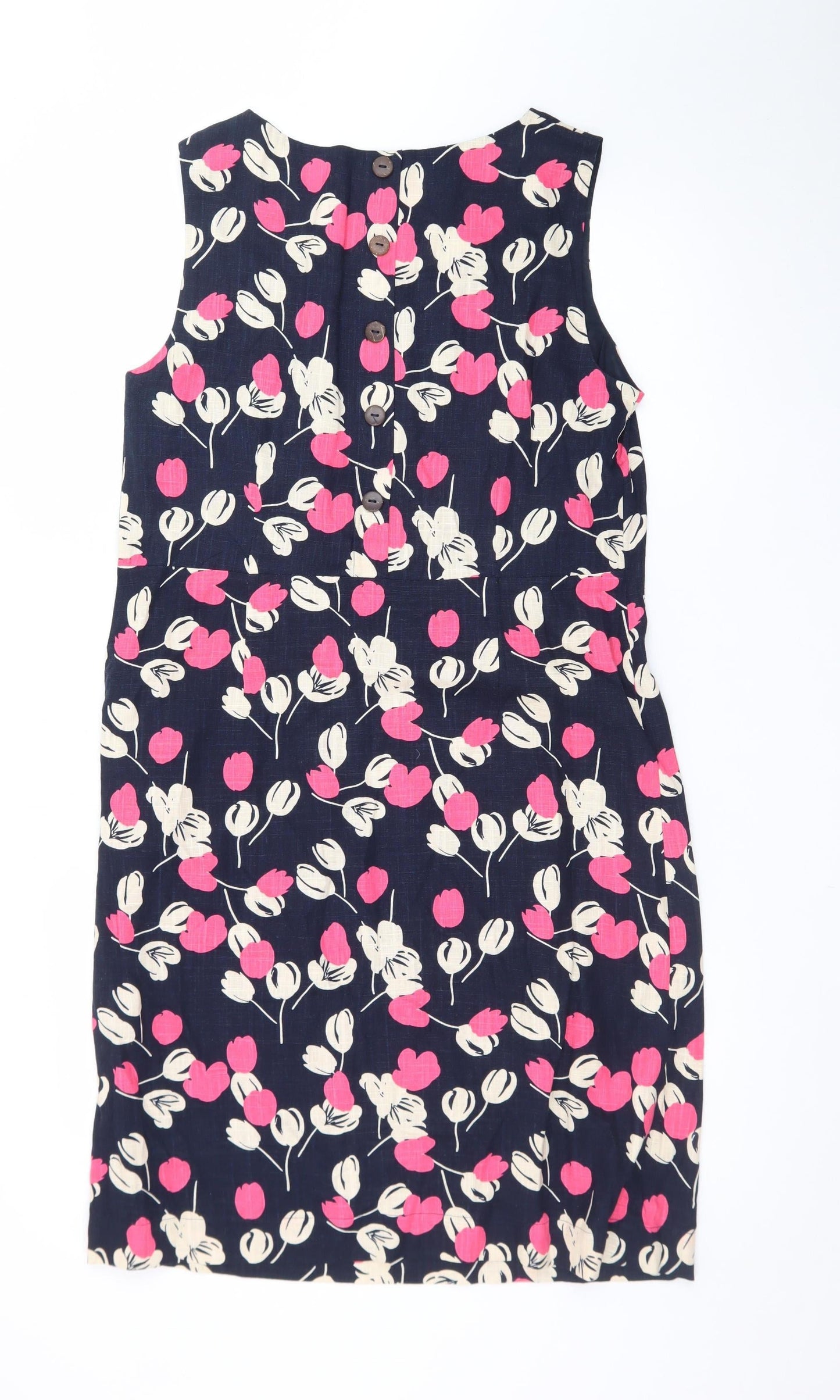 Laura Ashley Women's Multicoloured Floral Cotton Sleeveless Shift Dress UK 10