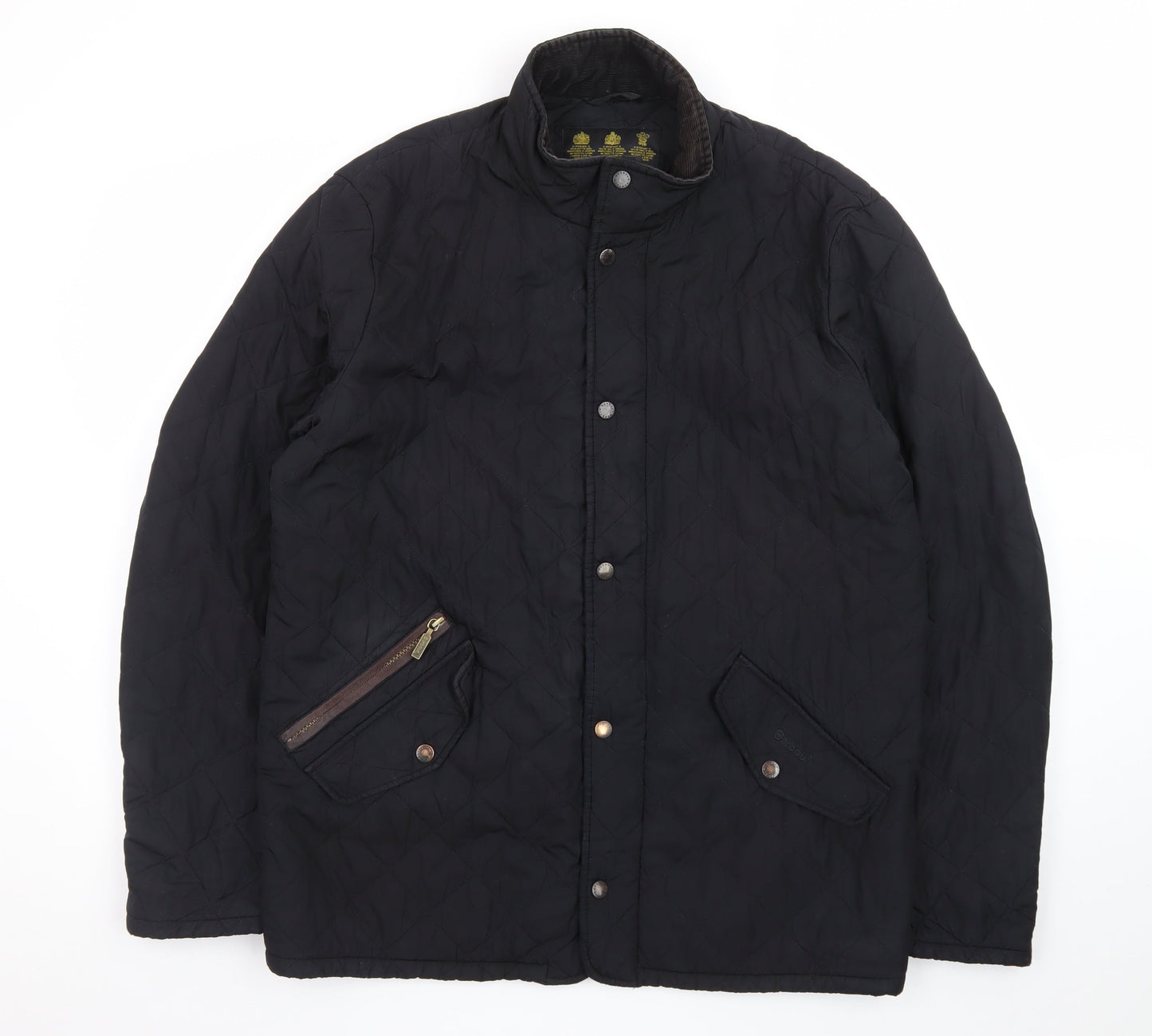 Barbour Men's Black Quilted Jacket Size M Water Resistant Classic Style