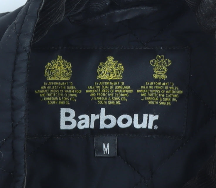 Barbour Men's Black Quilted Jacket Size M Water Resistant Classic Style