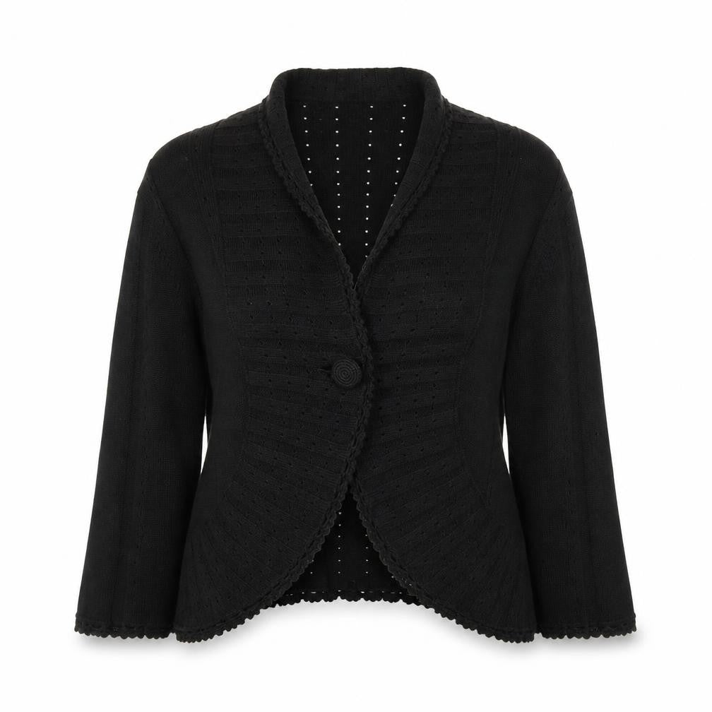 Precis Petite Women's Black Cotton Blend Cardigan L