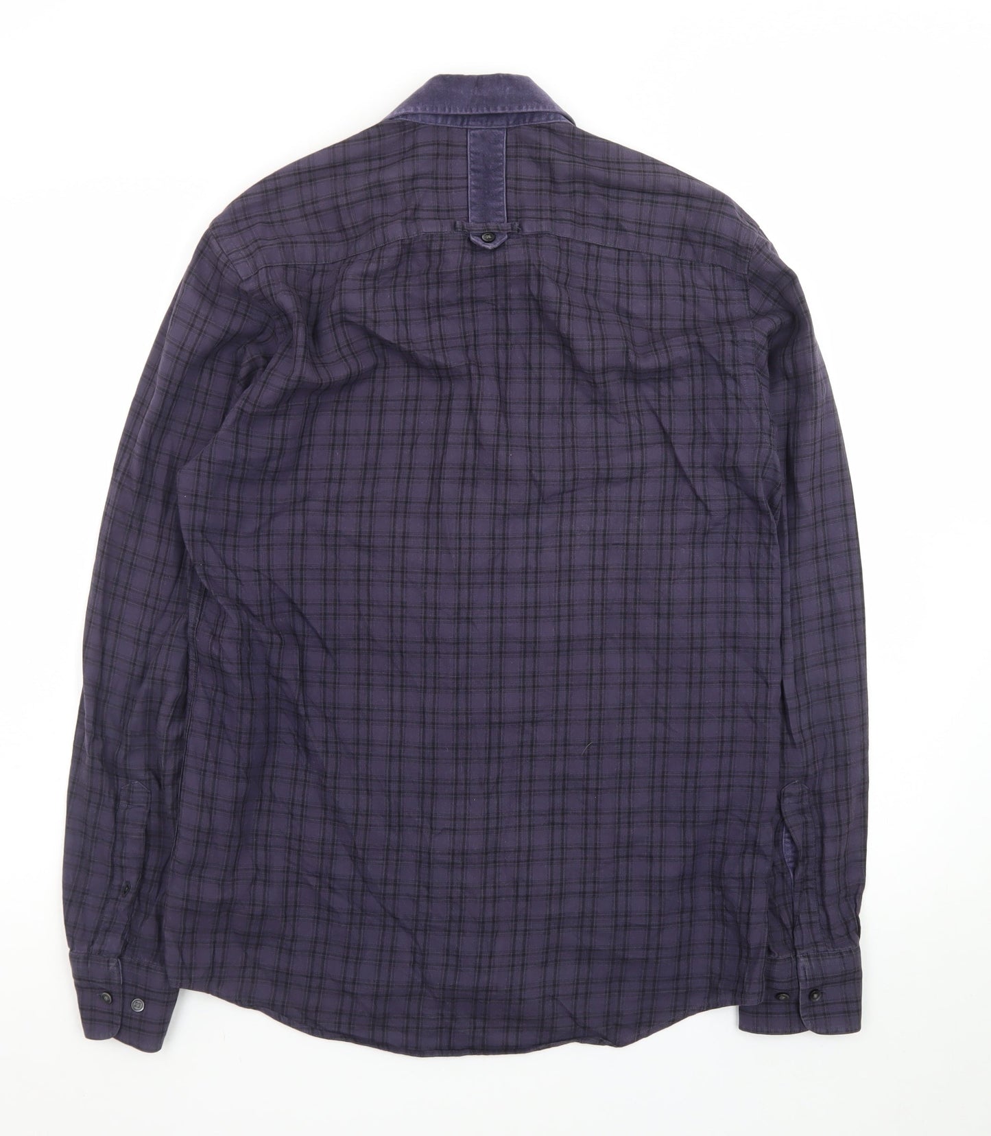 Reiss 1971 Men's Purple Check Slim Fit Long Sleeve Button-Up Shirt Size S