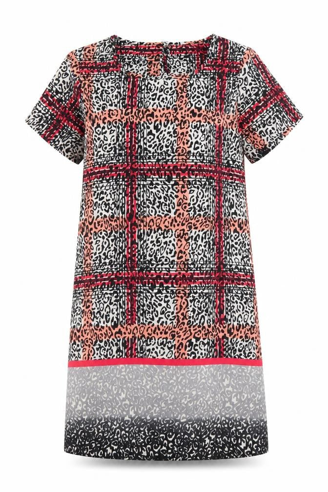 Peacocks Women’s Multicoloured Shift Dress Size 16 Short Sleeve