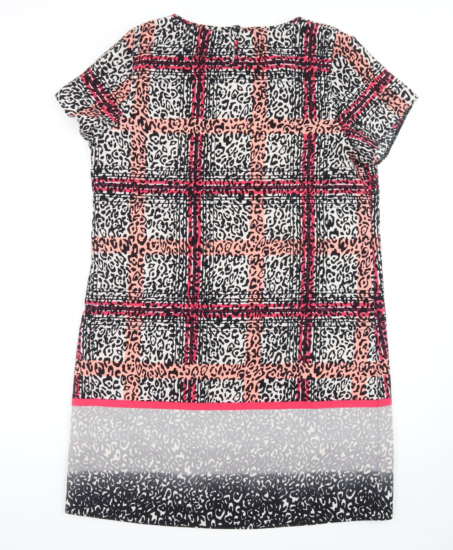 Peacocks Women’s Multicoloured Shift Dress Size 16 Short Sleeve