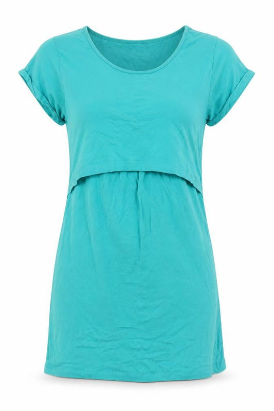 plusS Maternity Green Jersey Short Sleeve T-Shirt Dress Size M