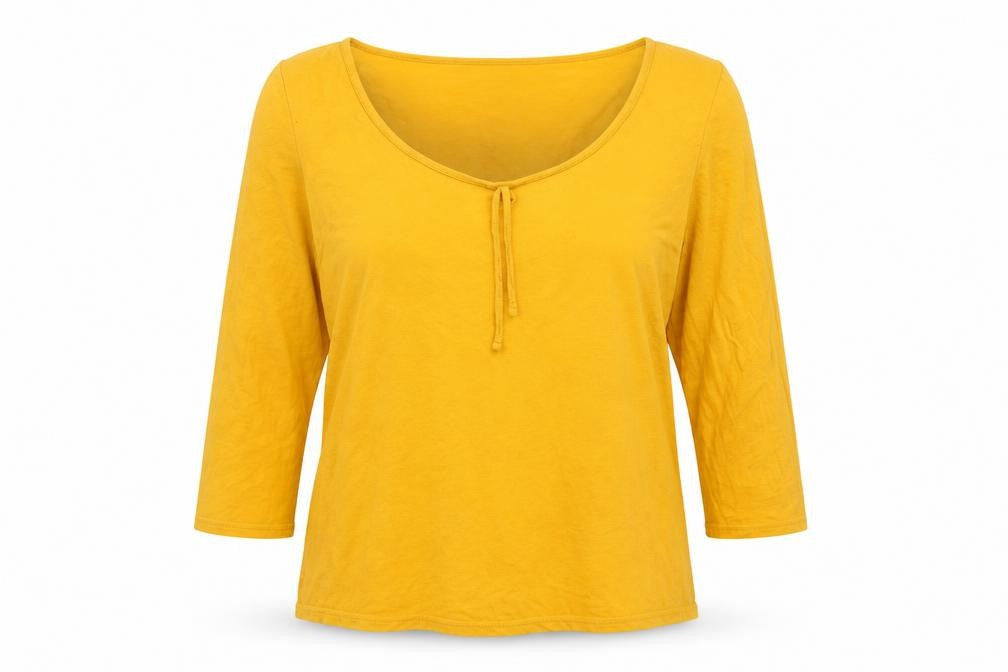 Dorothy Perkins Maternity Yellow Tunic Top UK 10 3/4 Sleeve Cotton