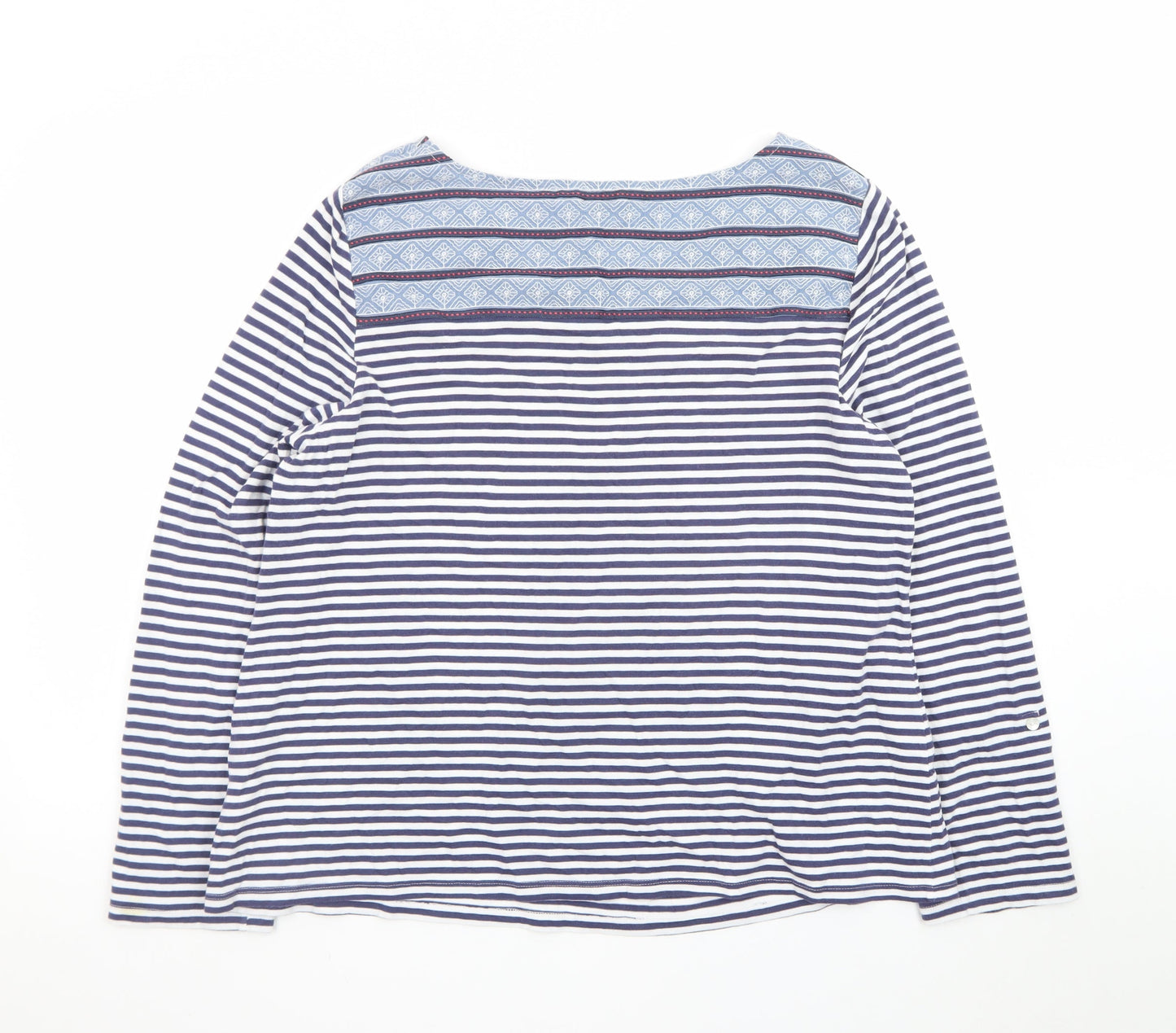 Marks and Spencer Women’s Blue Striped Long Sleeve Boat Neck Top Size 18
