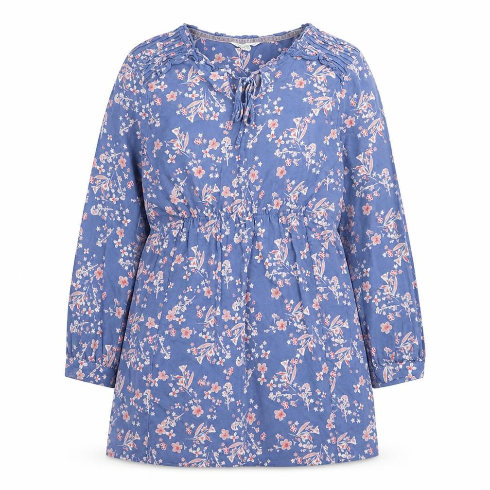 White Stuff Women Blue Floral A-Line Knee Length Dress Size 14