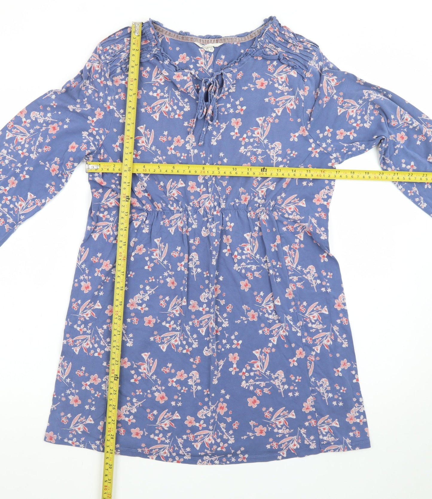 White Stuff Women Blue Floral A-Line Knee Length Dress Size 14