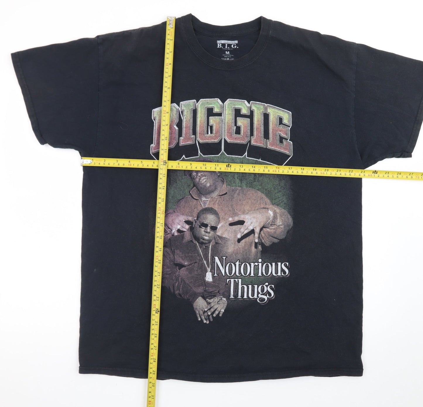 The Notorious B.I.G. Mens Black Graphic T-Shirt Medium Hip Hop Retro