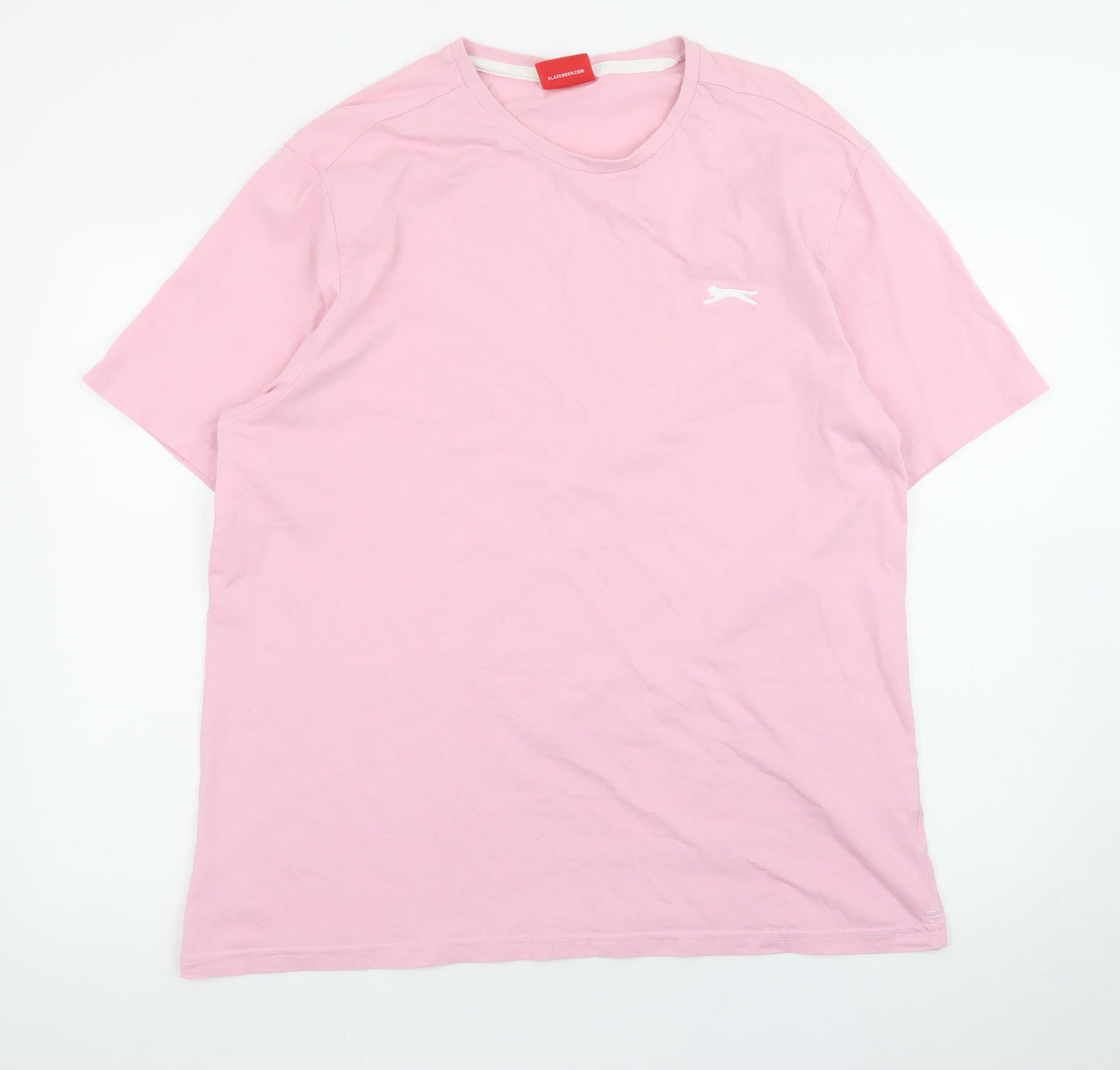 Slazenger Men's Pink Crew Neck Short Sleeve Cotton T-Shirt XL
