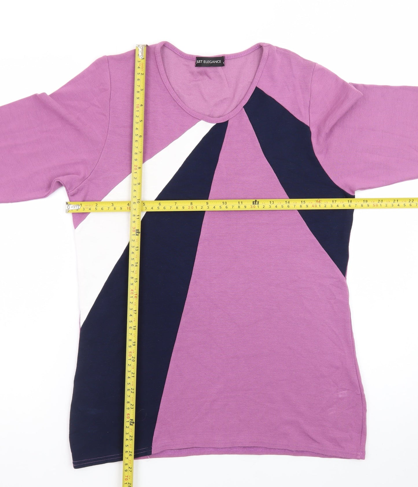 Just Elegance Women's Multicoloured Scoop Neck 3/4 Sleeve Jersey Top Size 18