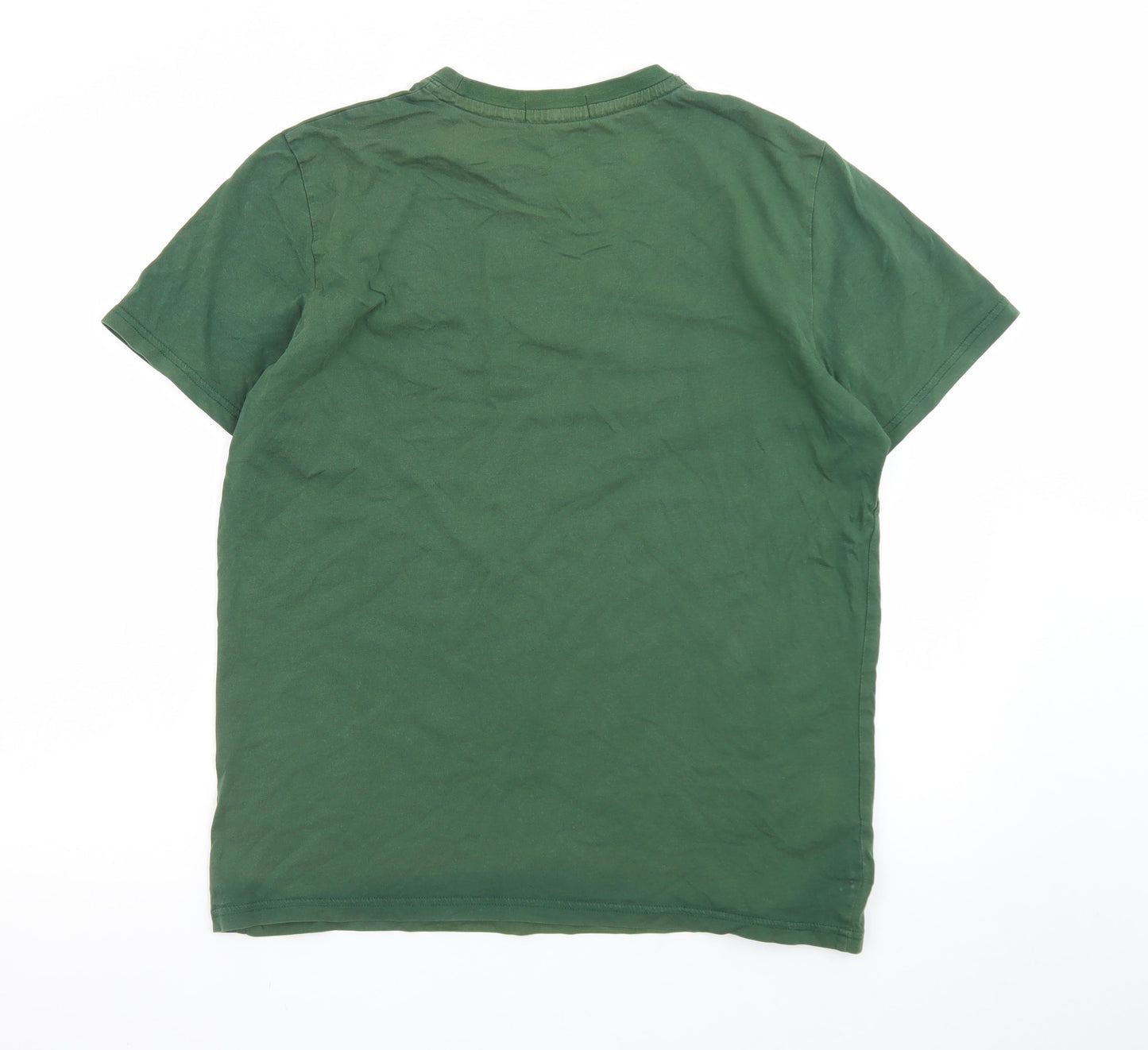 Fred Perry Men's Green Cotton Crew Neck Short Sleeve T-Shirt L