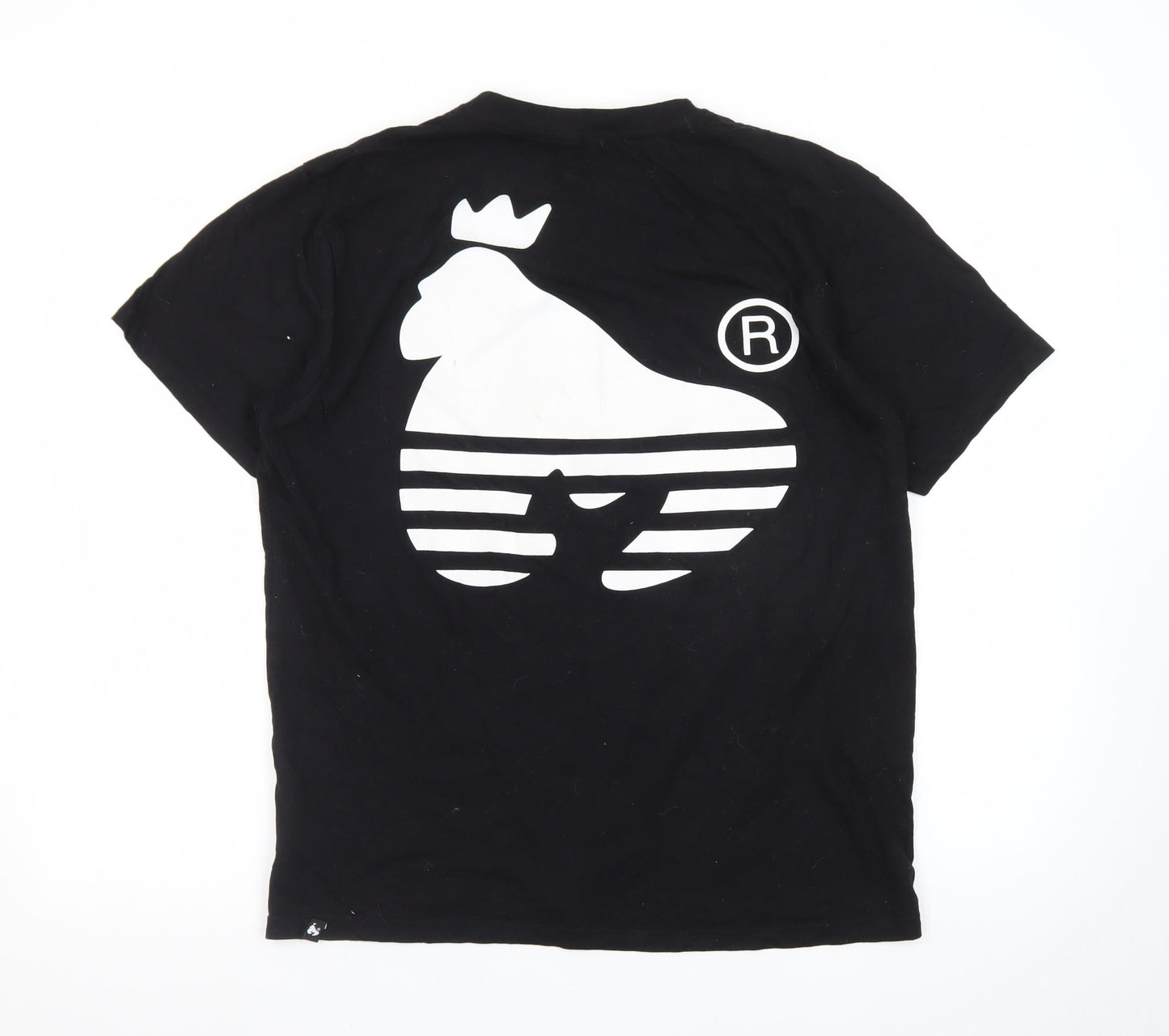 Money Men's Black Cotton Large T-Shirt with Crown Logo Print