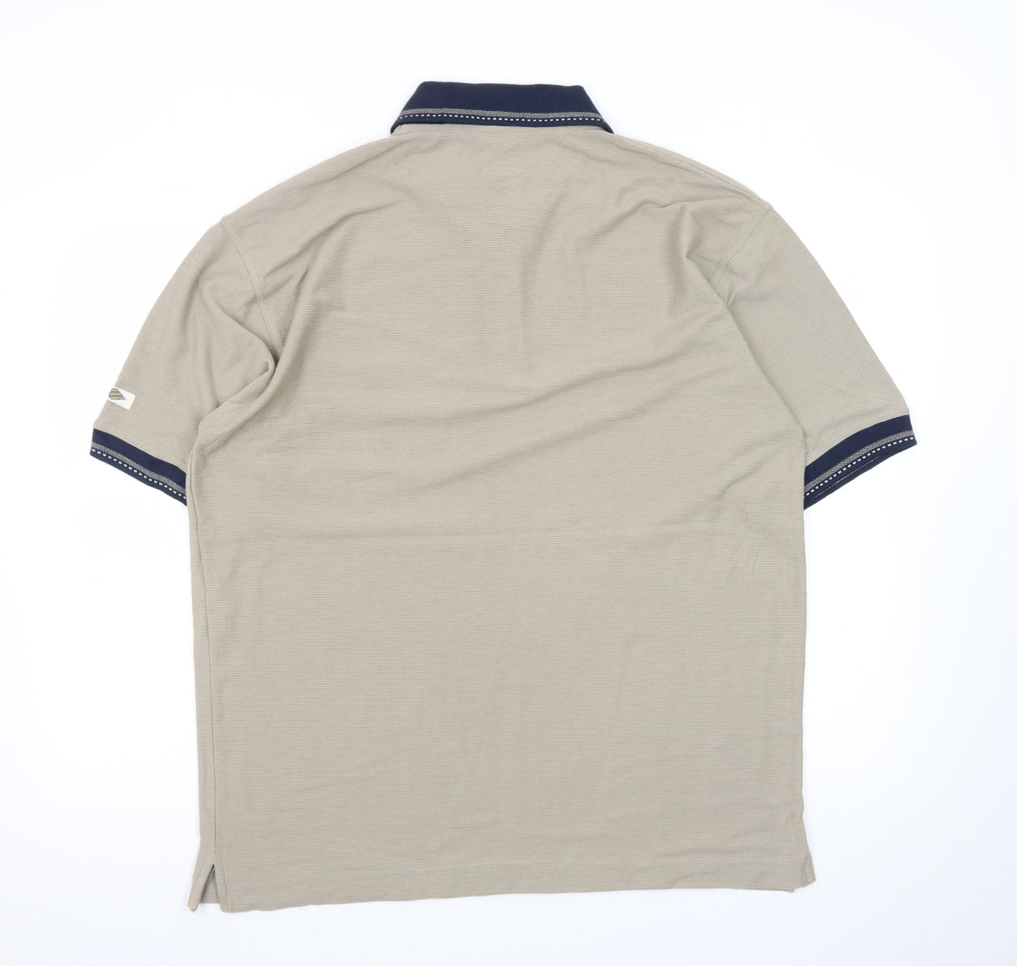 Target Men's Beige Cotton Polo Shirt L Regular Fit Short Sleeve