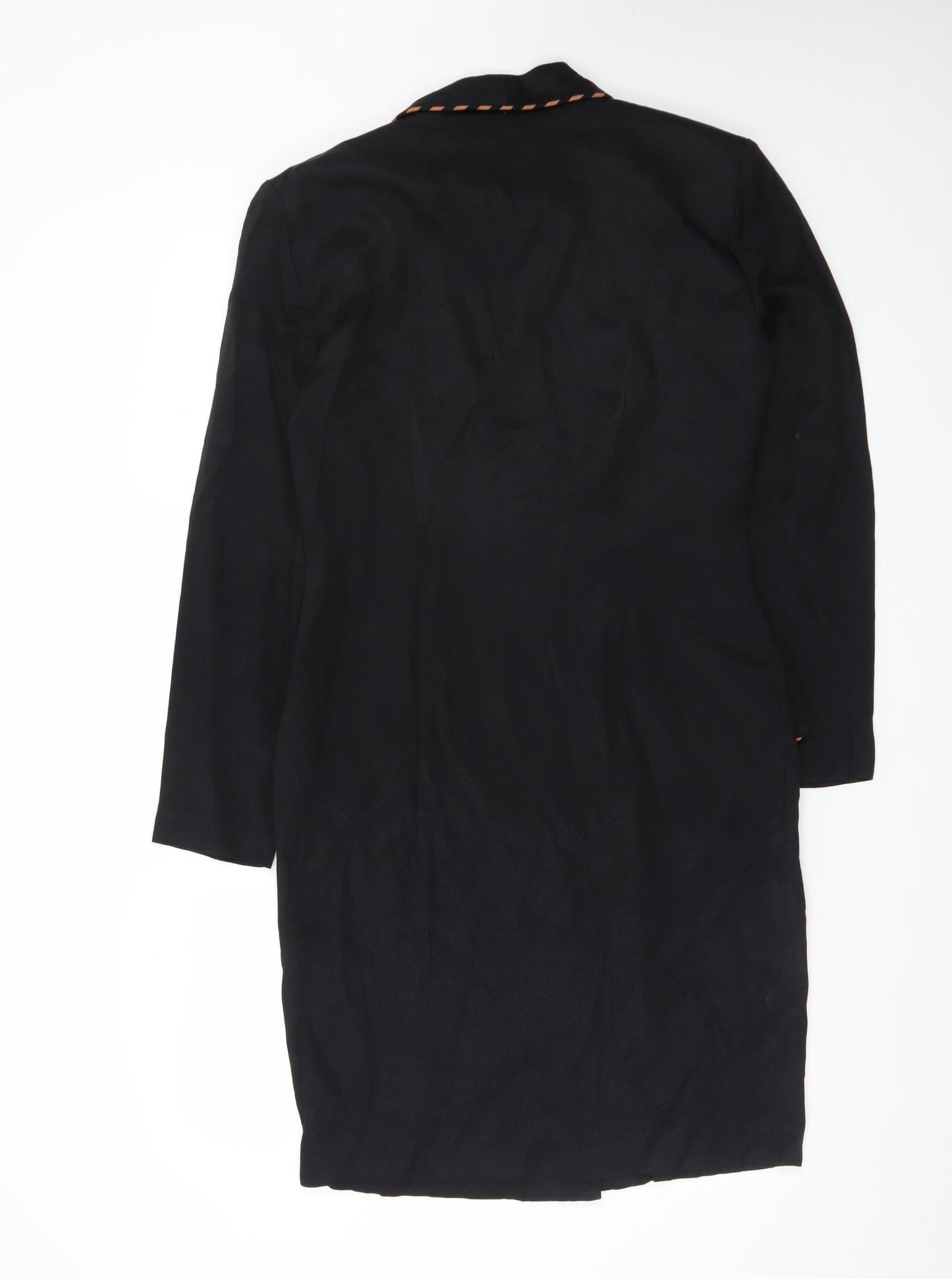John Roberts Womens Black Long Blazer Coat Size 10 Classic