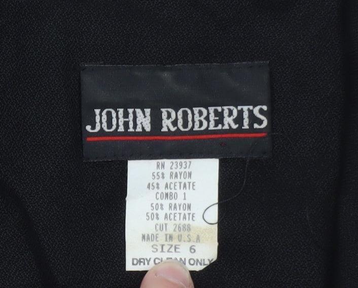 John Roberts Womens Black Long Blazer Coat Size 10 Classic