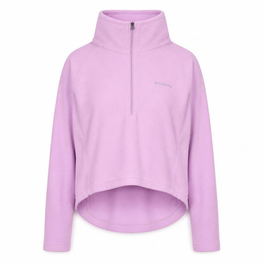 Columbia Women Pink Fleece Pullover Half Zip Sweatshirt Size S