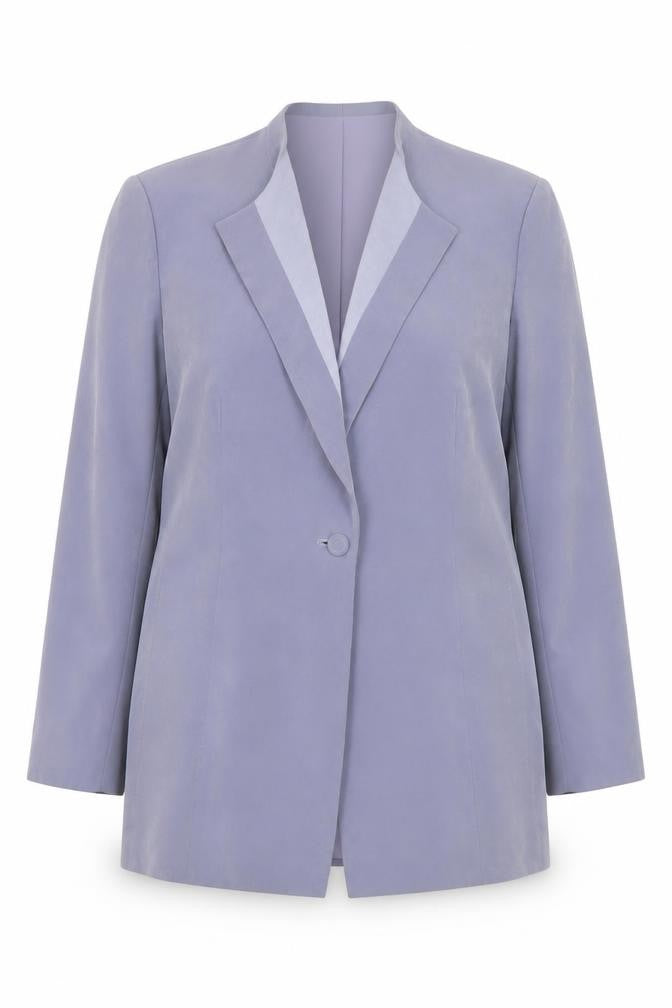 Jacques Vert Women's Lilac Single-Breasted Long Blazer Size 16