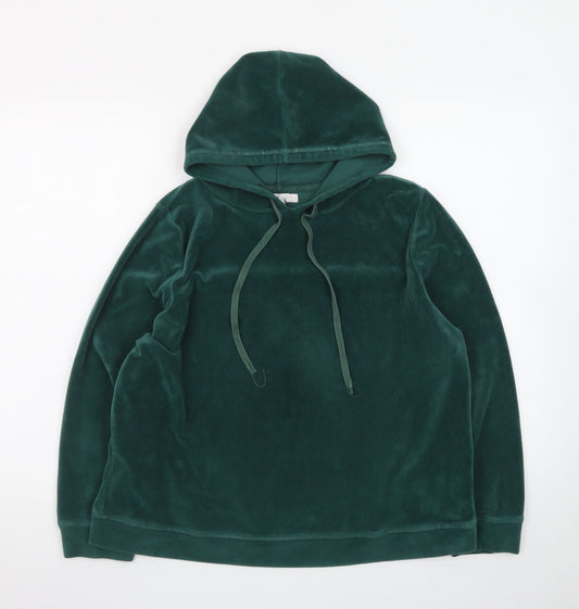 Deane & White Women Green Velour Pullover Hoodie Size M