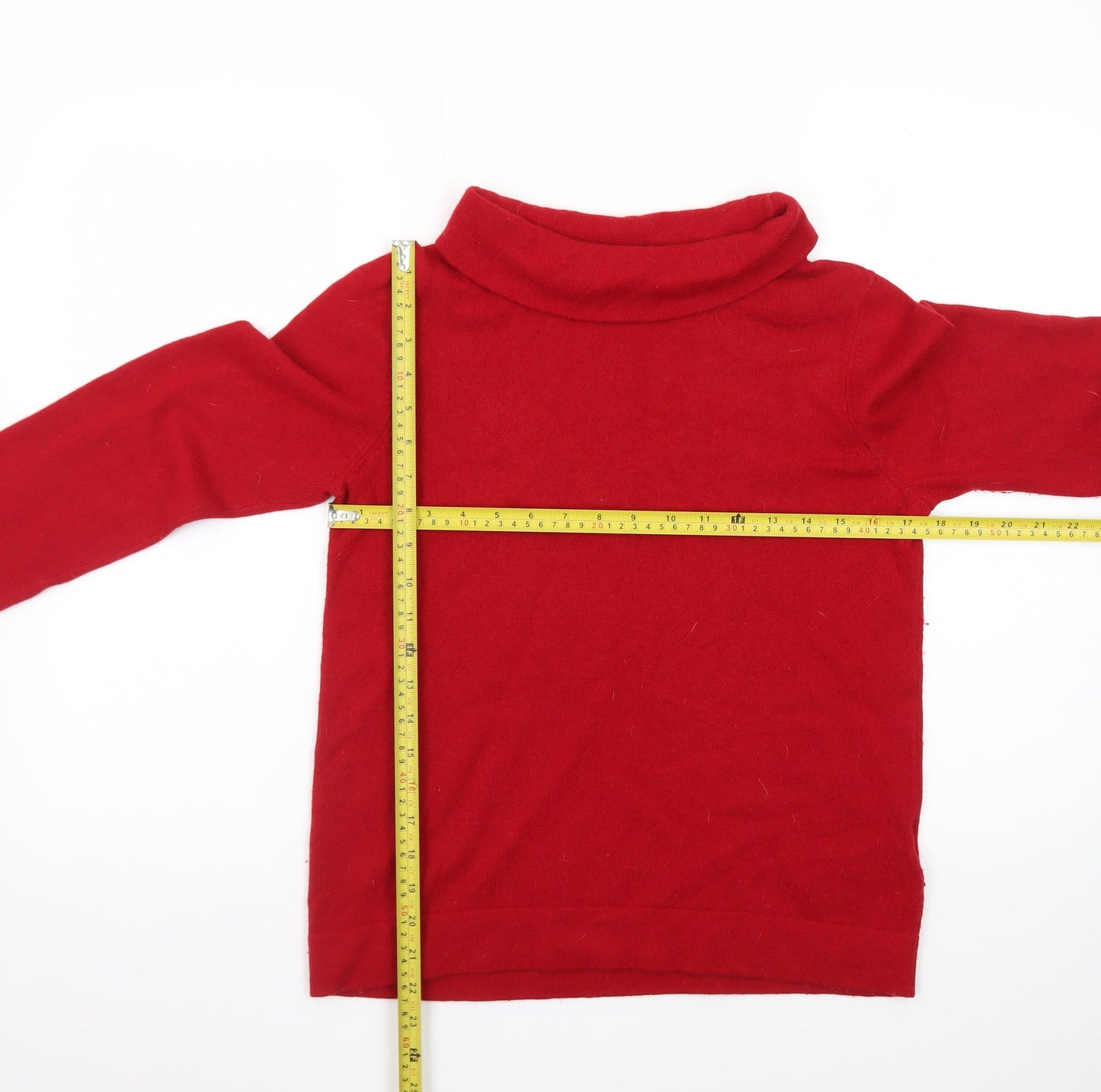 Hobbs Women's Red Roll Neck Wool Jumper Size M