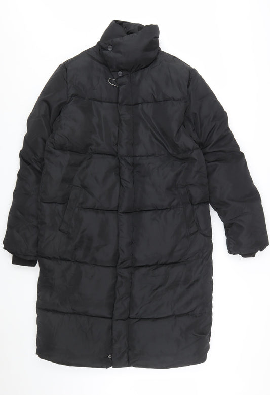 JIEYUFS Womens Black Long Puffer Coat XL Winter Quilted Jacket