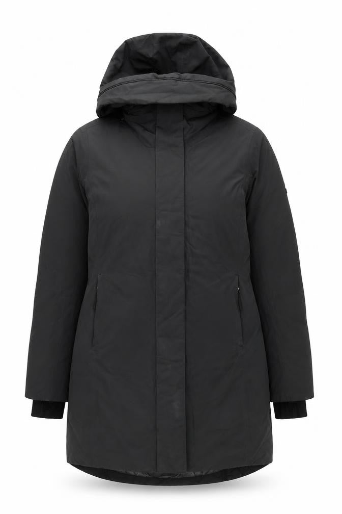 TOG24 Womens Black Long Puffer Coat Size 10 Hooded Winter Jacket