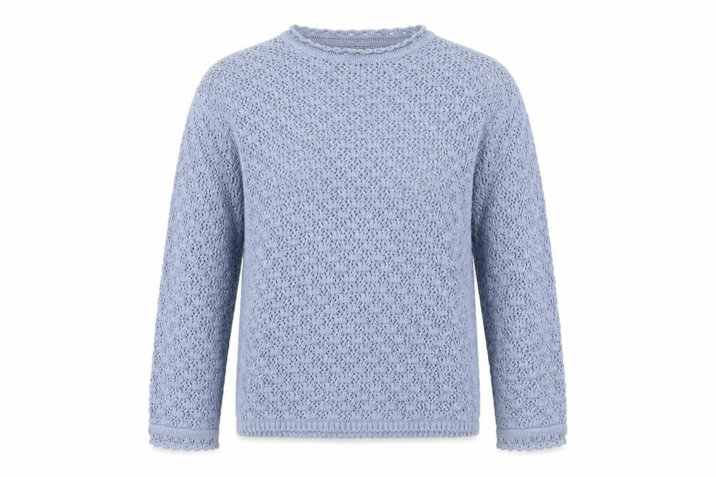 Marks & Spencer Womens Blue Open-Knit Cotton Blend Jumper Size L