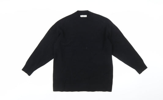 MNG Women's Black Crew Neck Knit Pullover Jumper Medium