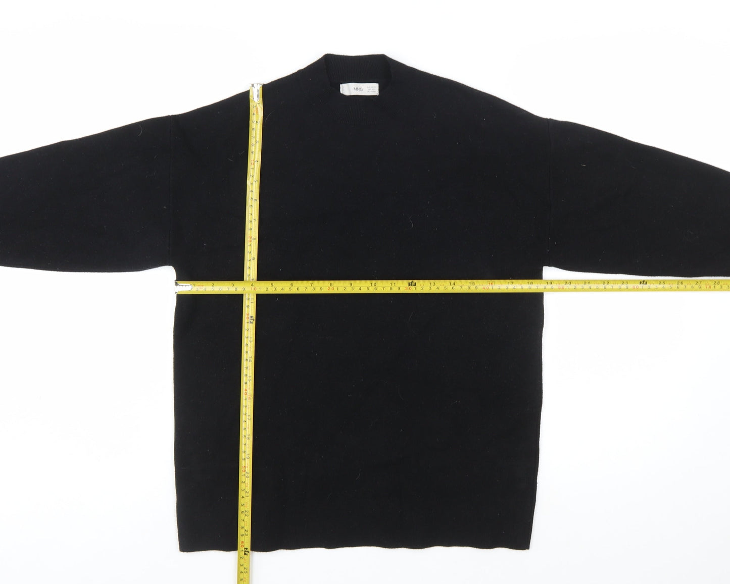 MNG Women's Black Crew Neck Knit Pullover Jumper Medium