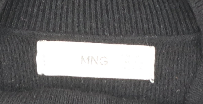 MNG Women's Black Crew Neck Knit Pullover Jumper Medium