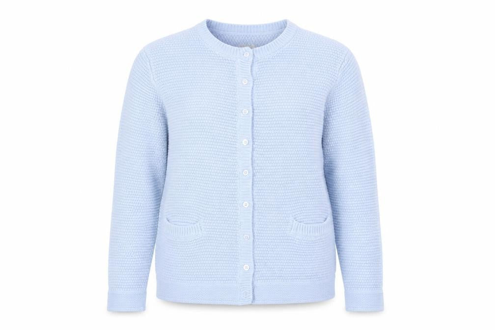 Poppy Womens Blue Size 16 Cotton Knit Cardigan Jumper