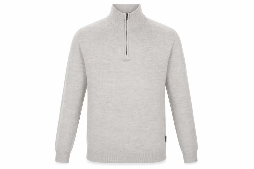 French Connection Men’s Grey XL 1/2 Zip High Neck Wool Jumper