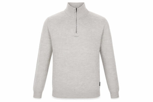 French Connection Men’s Grey XL 1/2 Zip High Neck Wool Jumper