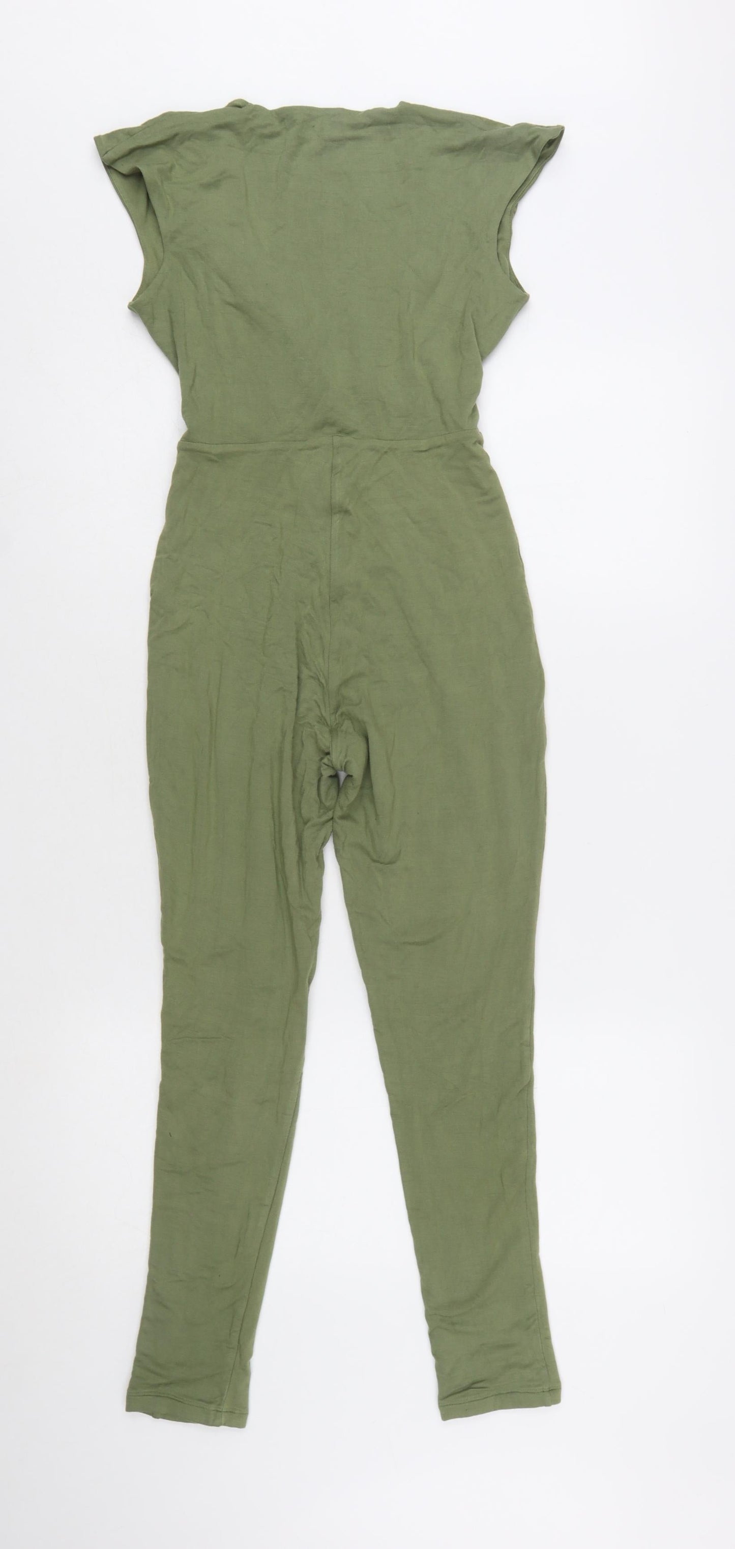 Oh Polly Women’s Green Sleeveless Wrap Slim Jumpsuit Size 12