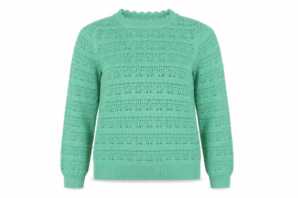 FatFace Womens Green Cotton Knit Crew Neck Jumper UK 10