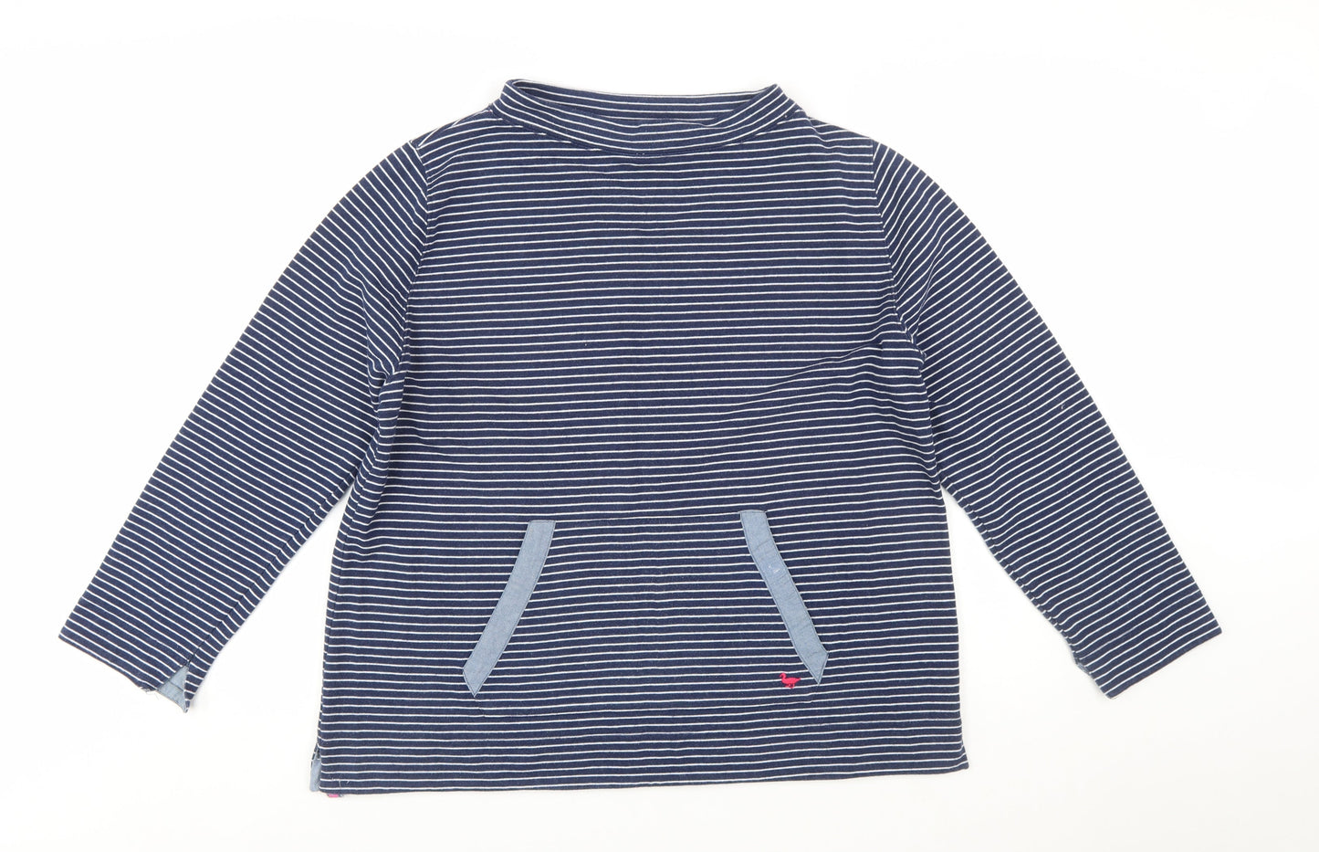 Country Rose Women Blue Striped Long Sleeve Tunic Top L