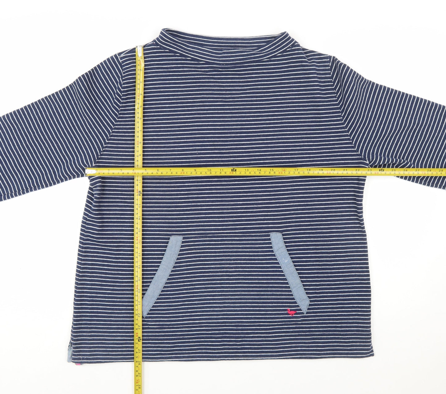 Country Rose Women Blue Striped Long Sleeve Tunic Top L
