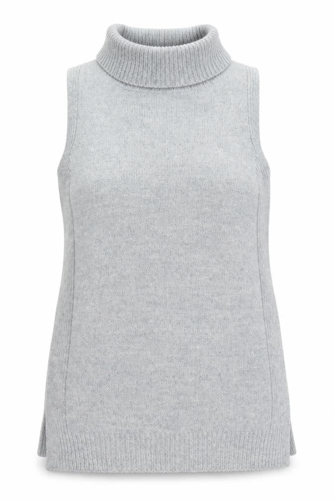 Next Women’s Grey Roll Neck Sleeveless Knit Jumper Vest Size 8